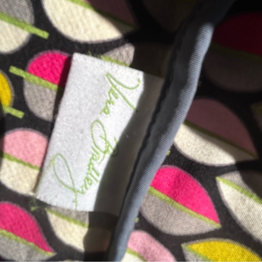 Vera Bradley Gray/Blue  Quilted Tote Tab Button Closure - Picture 10 of 12